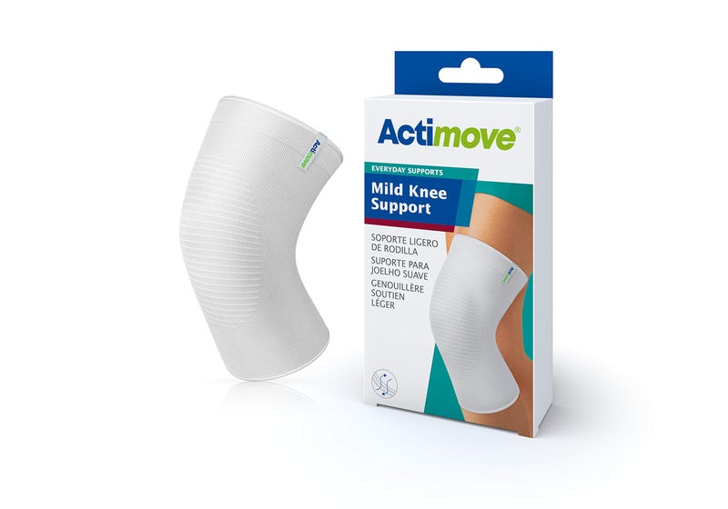 Actimove دعائم أكتيموف اليومية لدعم الركبة الخفيف دعم خفيف وزن خفيف سهل التطبيق للركب المتورمة قليلاً والمؤلمة أبيض XLarge - Image 1